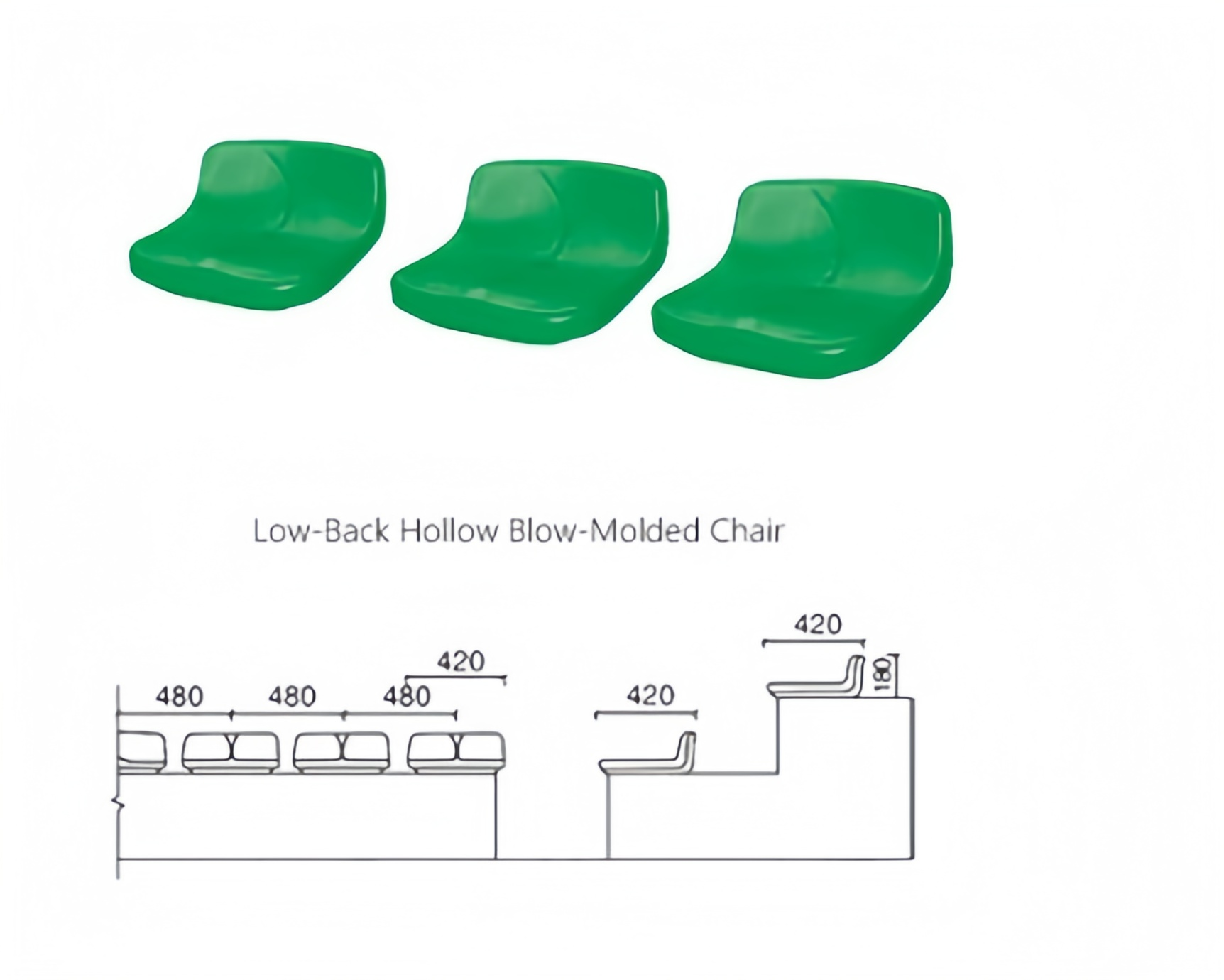 Outdoor fixed grandstand seating