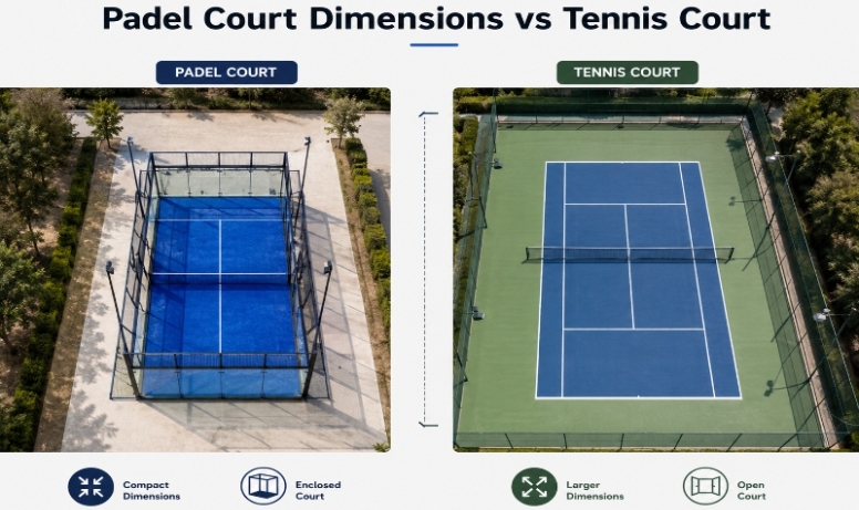 Padel Court Dimensions vs Tennis Court | Complete Guide